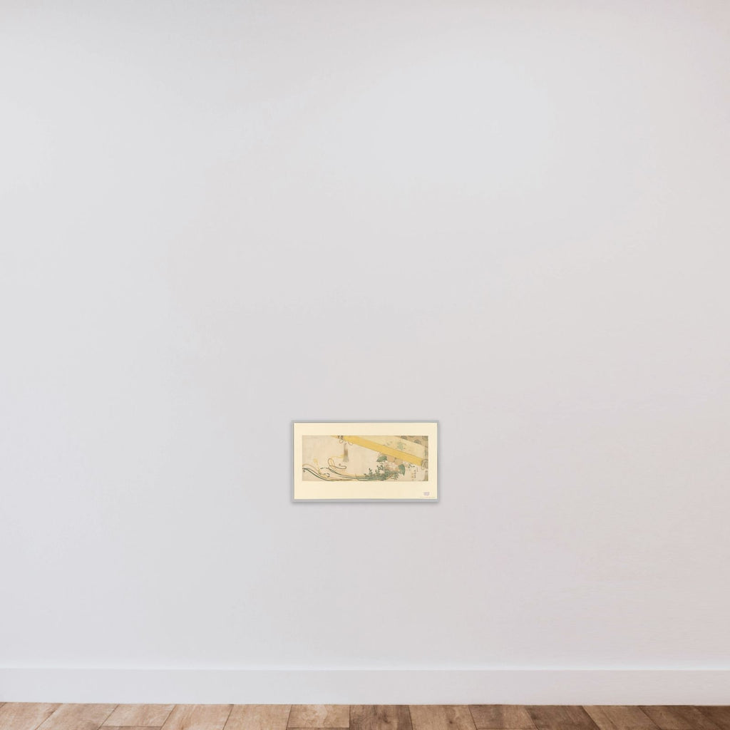 Basket of Flowers with Bamboo Blind unframed — shown to scale