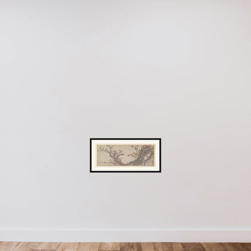 Ancient Plum Tree in Bloom framed — shown to scale