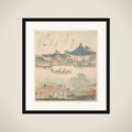 River Scene with Bridge in Foreground framed