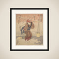 Girl Filling a Bucket with Sea Water framed