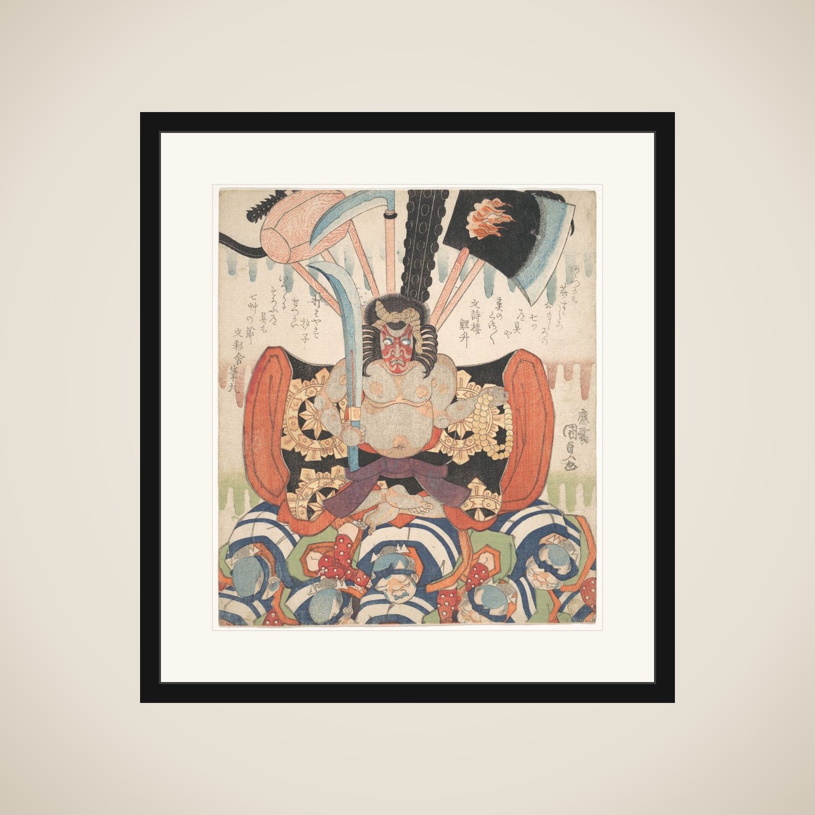 Danjūrō VII's Benkei as Fudō Myōō framed