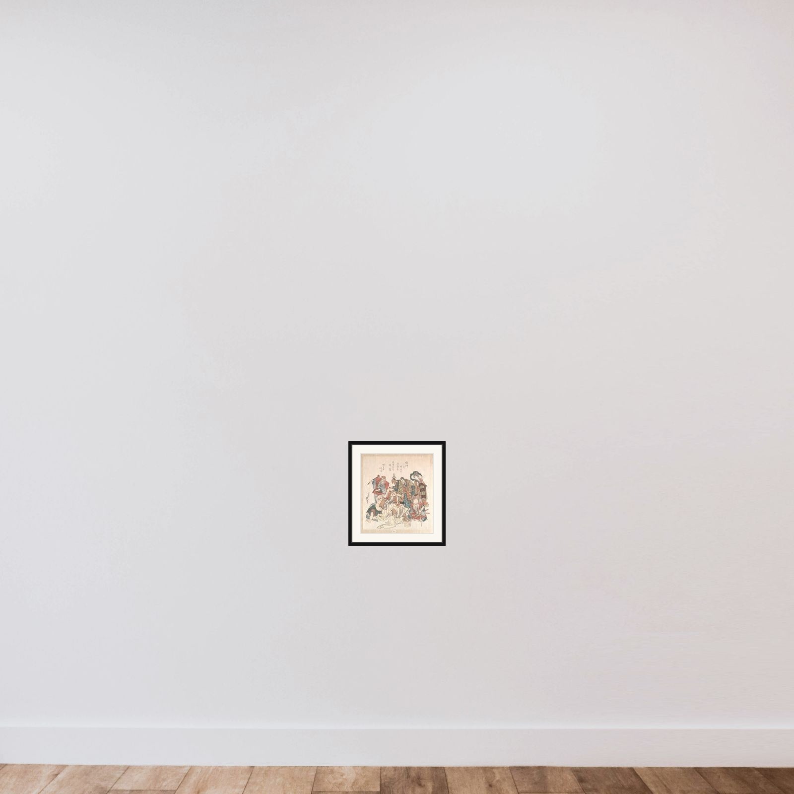 Seven Gods of Good Fortune framed — shown to scale