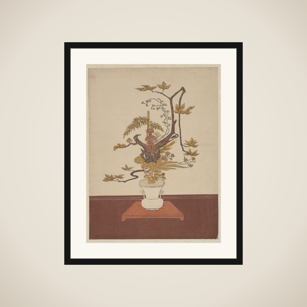 Ike Bana (Flower Arrangement) in the Ike-no-bo Style framed