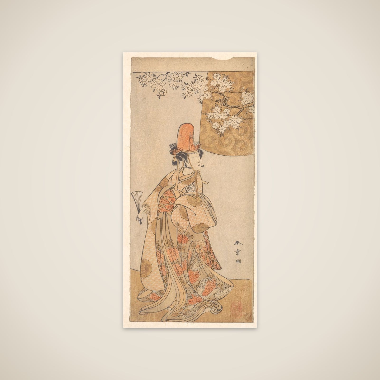 Segawa Tomisaburo in the Role of Musume Dojoji in "Hanagatami Kazaori Eboshi" unframed print