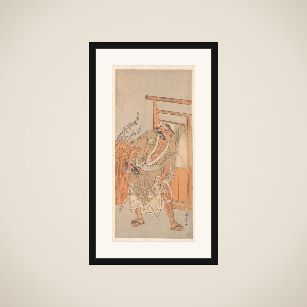 The Actor 2nd Nakamura Sukegoro as a Man Bearing a Black Lacquer Letter Box framed