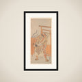 The Actor 2nd Nakamura Sukegoro as a Man Bearing a Black Lacquer Letter Box framed