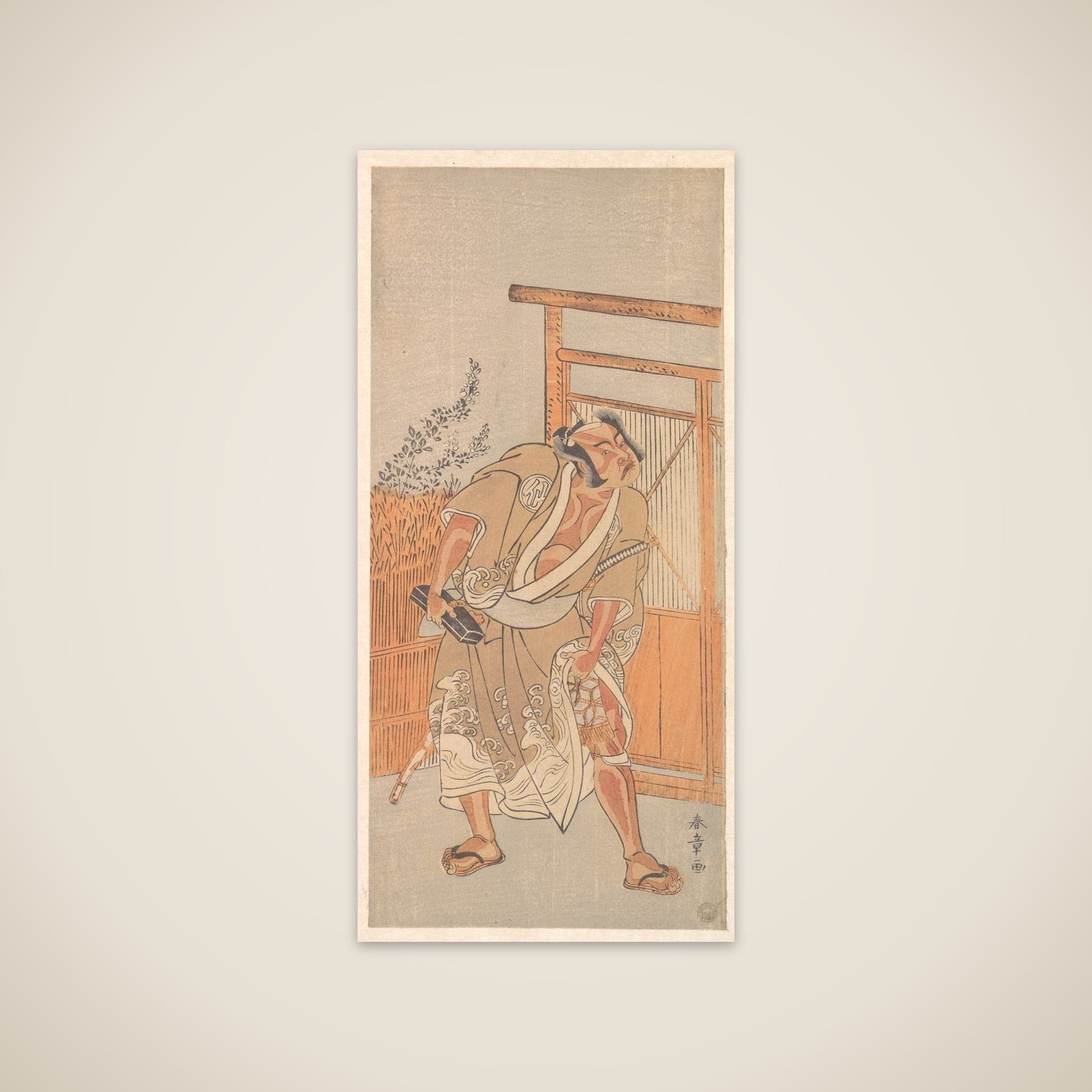 The Actor 2nd Nakamura Sukegoro as a Man Bearing a Black Lacquer Letter Box unframed print