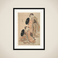 The Actors IV Iwai Hanshiro and I Bando Mitsugoro as Women Pilgrime in a shosa (Acting and Dancing) Performance framed