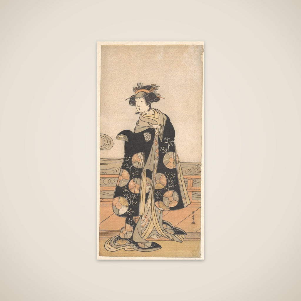 Yoshizawa Iroha as a Woman Standing on the Engawa of a House by a River unframed print