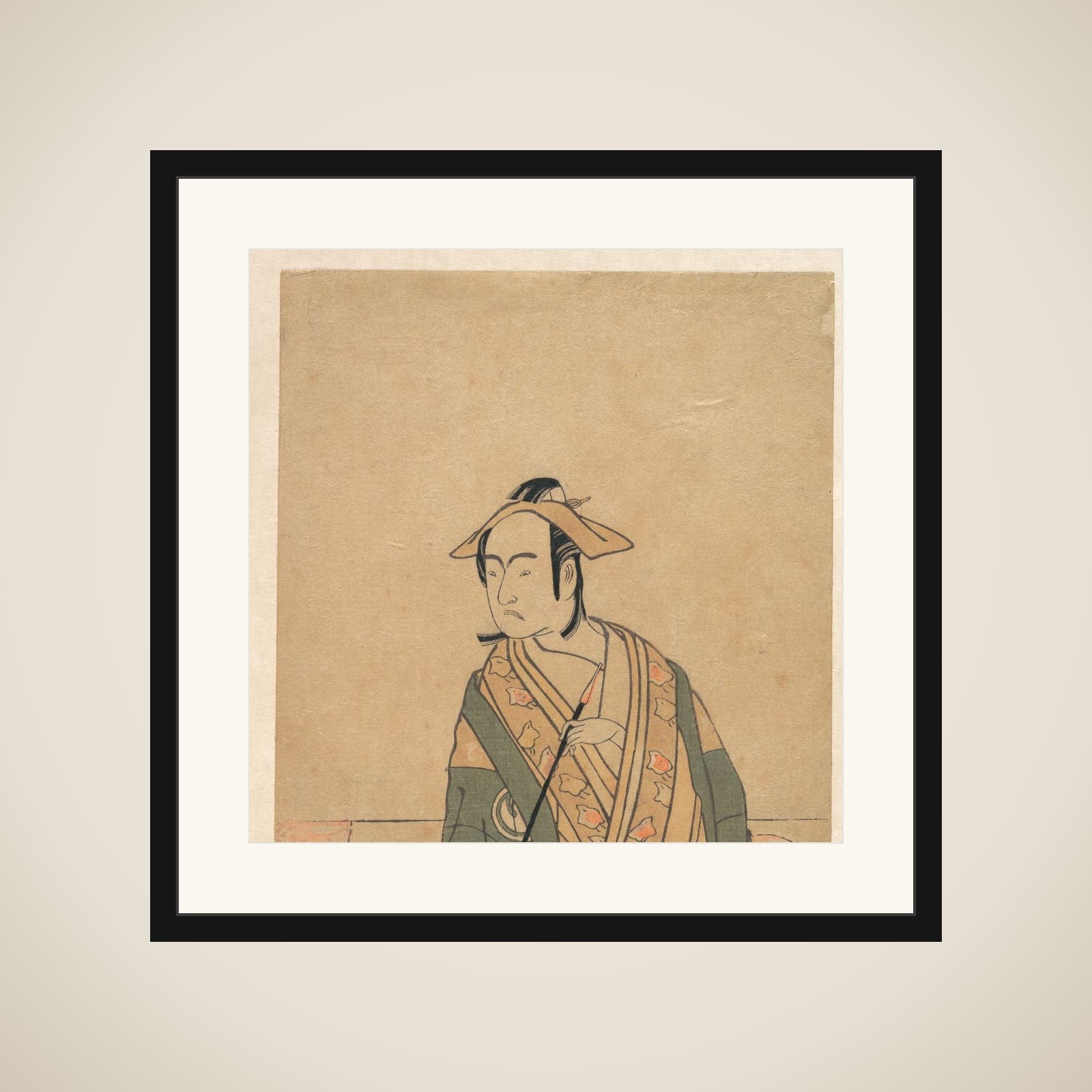 The Third Sawamura Sojūrō in the Role of Soga no Jūrō framed