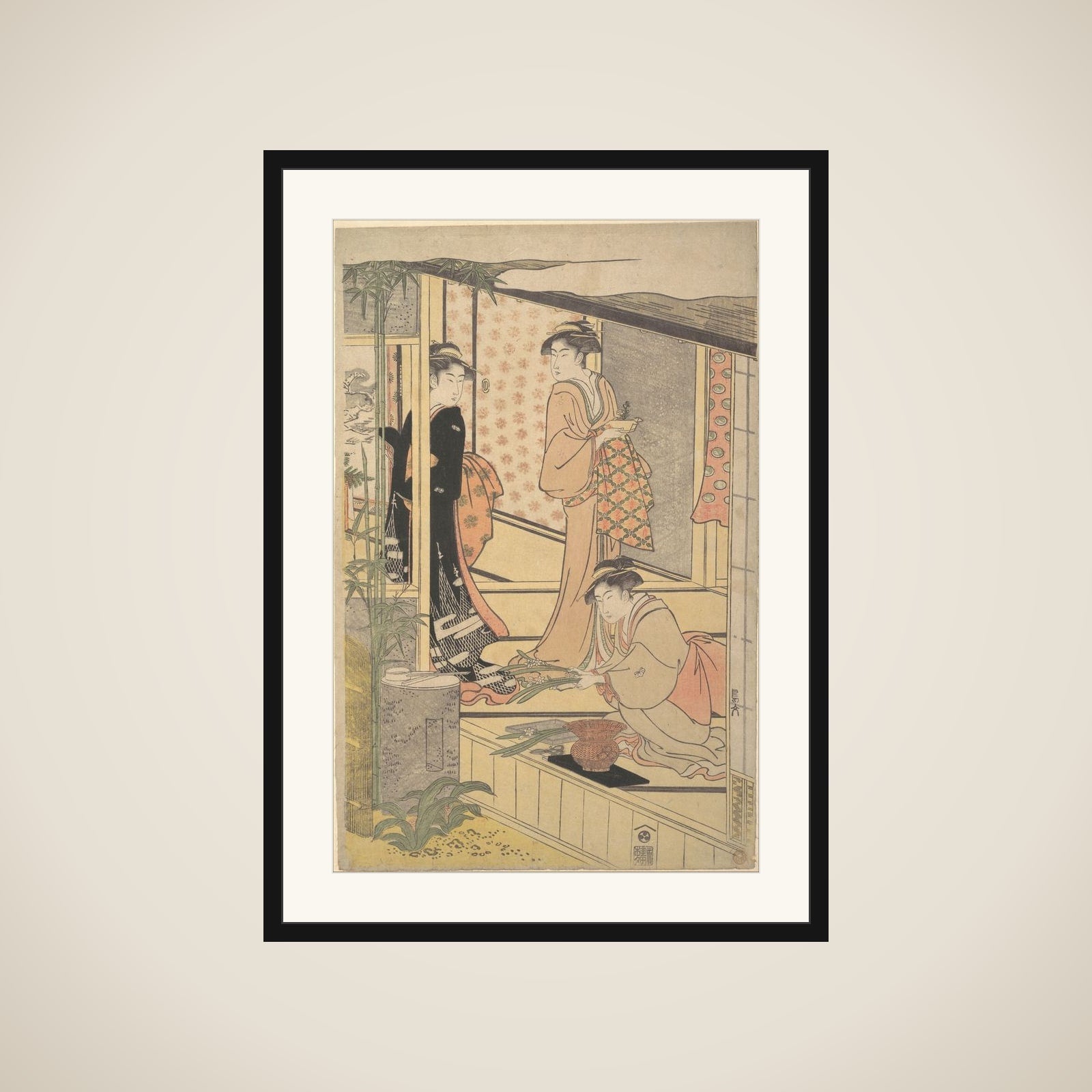 Preparing New Year Decorations framed