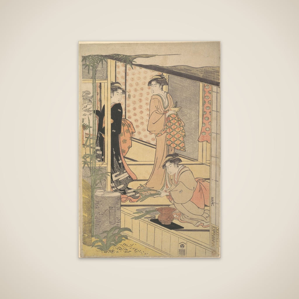 Preparing New Year Decorations unframed print