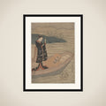 Daruma in a Boat with an Attendant framed