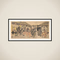 Courtesans Promenading on the Nakanochō in Yoshiwara framed