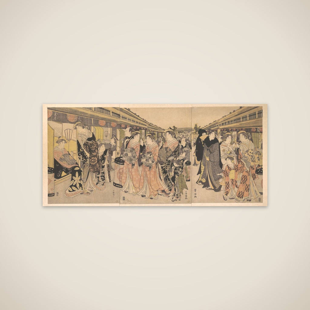 Courtesans Promenading on the Nakanochō in Yoshiwara unframed print