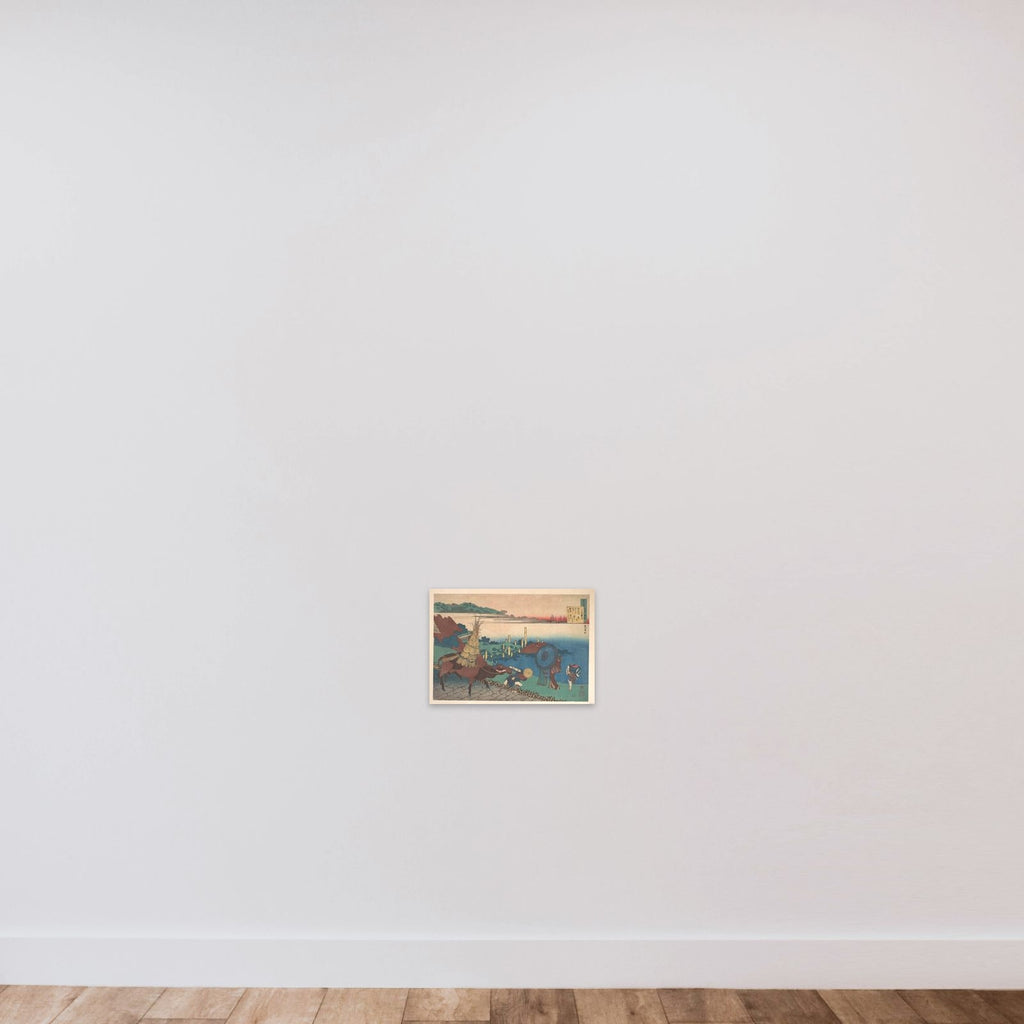 Poem by Motoyoshi Shinnō, from the series One Hundred Poems Explained by the Nurse (Hyakunin isshu uba ga etoki) unframed — shown to scale