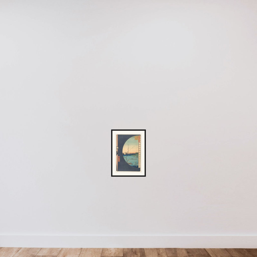 Susaki Hen-yori Suijin no Mori, Uchikawa framed — shown to scale