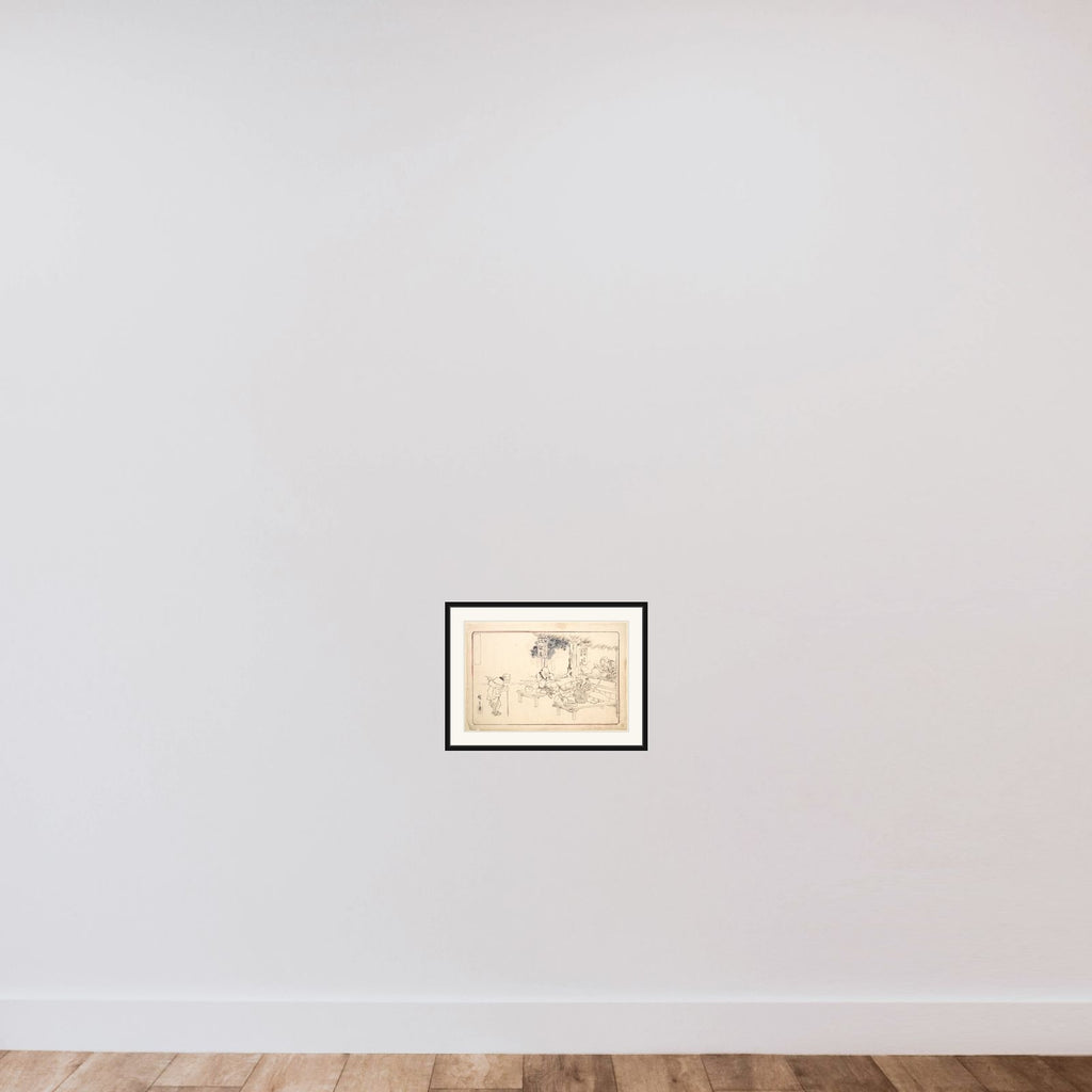 The Famous Practical Jokers Yajirobei at a Wayside Restaurant framed — shown to scale