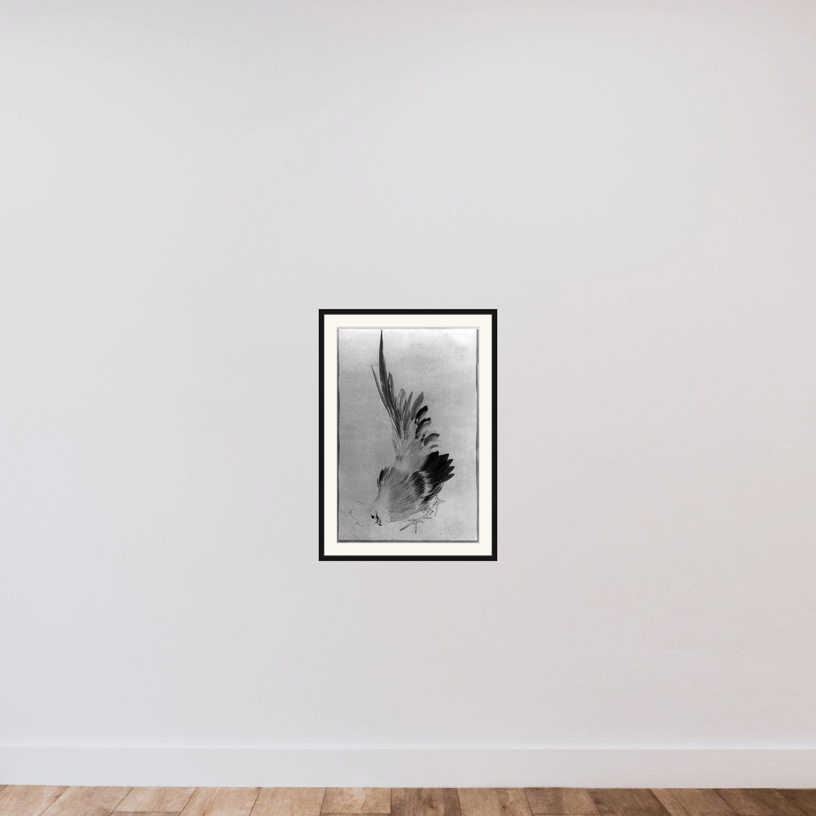 Cock framed — shown to scale