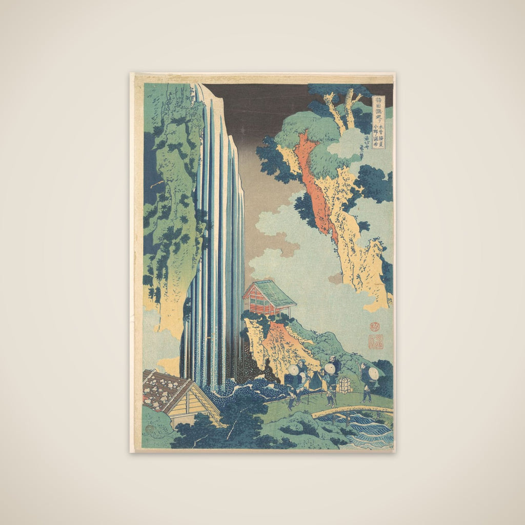 Ono Waterfall on the Kisokaidō (Kisokaidō Ono no bakufu), from the series A Tour of Waterfalls in Various Provinces (Shokoku taki meguri) unframed print