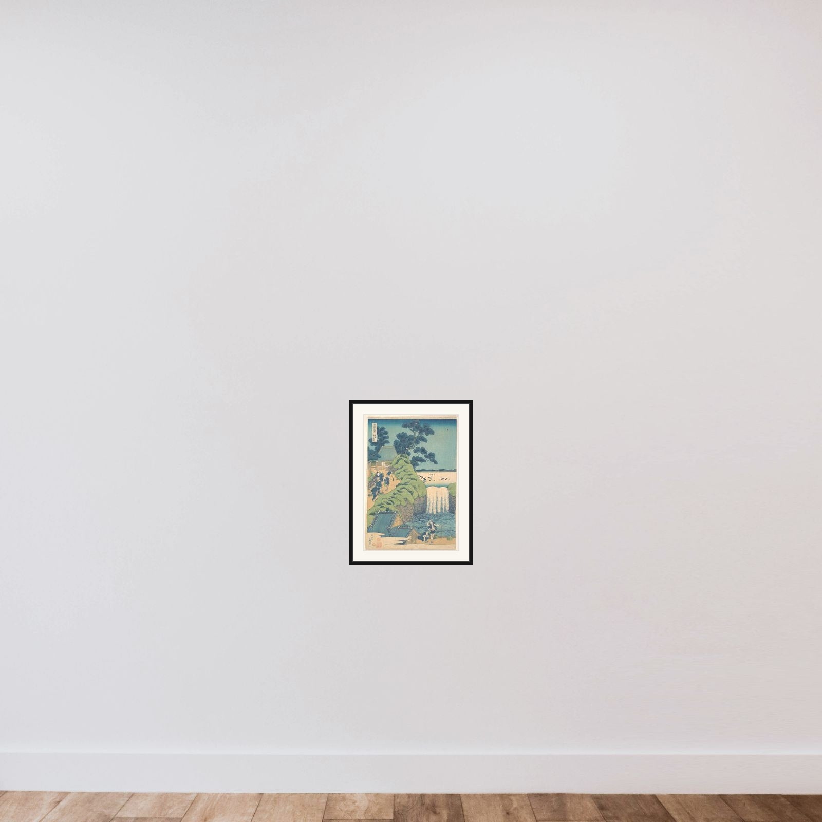 Fall of Aoiga Oka, Yedo framed — shown to scale