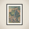 Rōben Waterfall at Ōyama in Sagami Province (Sōshū Ōyama Rōben no taki), from the series A Tour of Waterfalls in Various Provinces (Shokoku taki meguri) framed