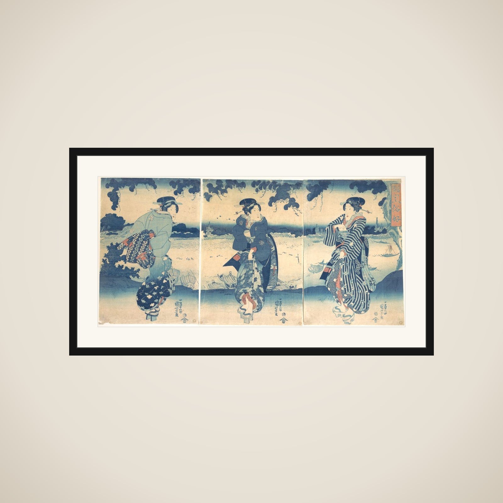 Women Near a River framed