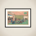 The Yaozen Restaurant, San’ya (San’ya, Yaozen), from the series A Collection of Famous Restaurants of Edo (Edo Kōmei Kaitei Zukushi) framed
