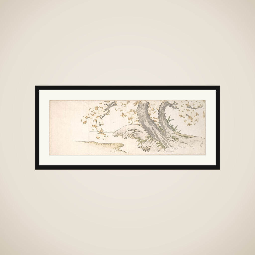 Blossoming Cherry Trees by a Stream framed