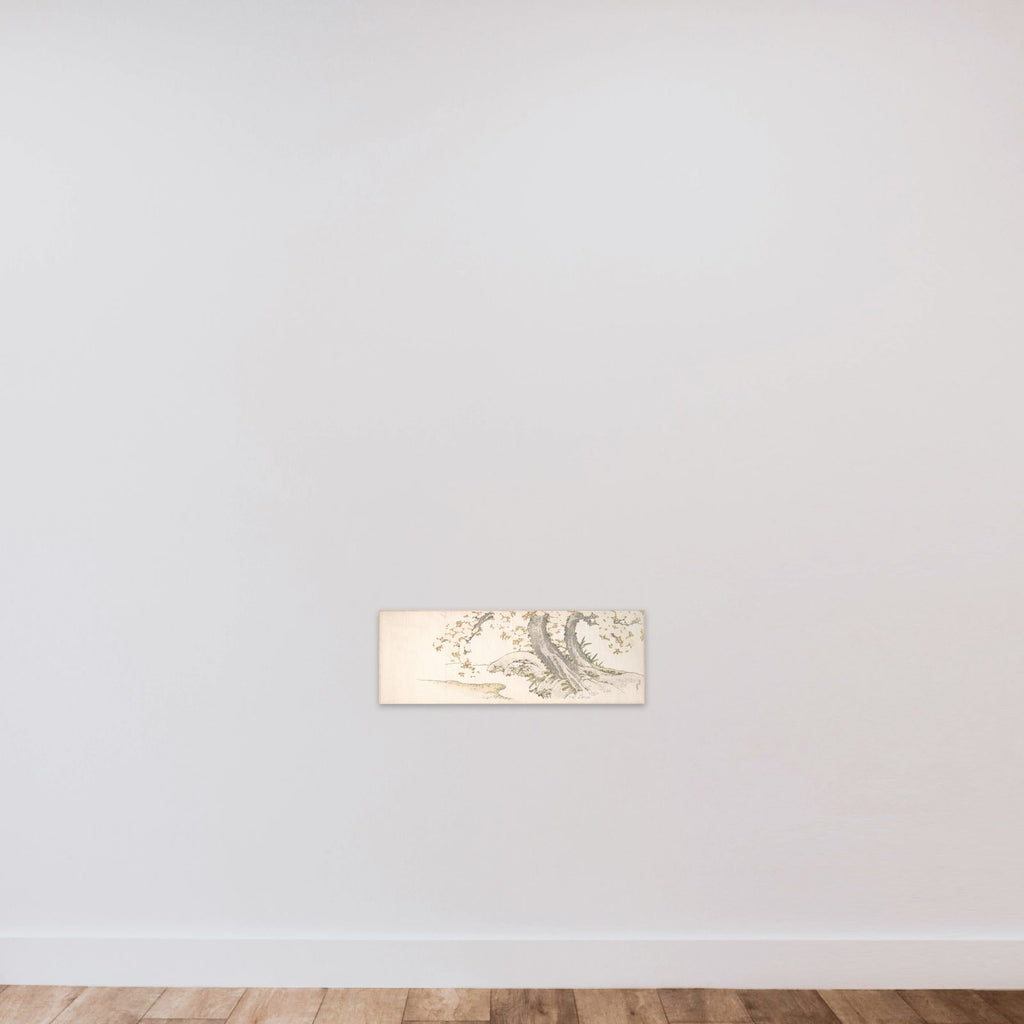 Blossoming Cherry Trees by a Stream unframed — shown to scale