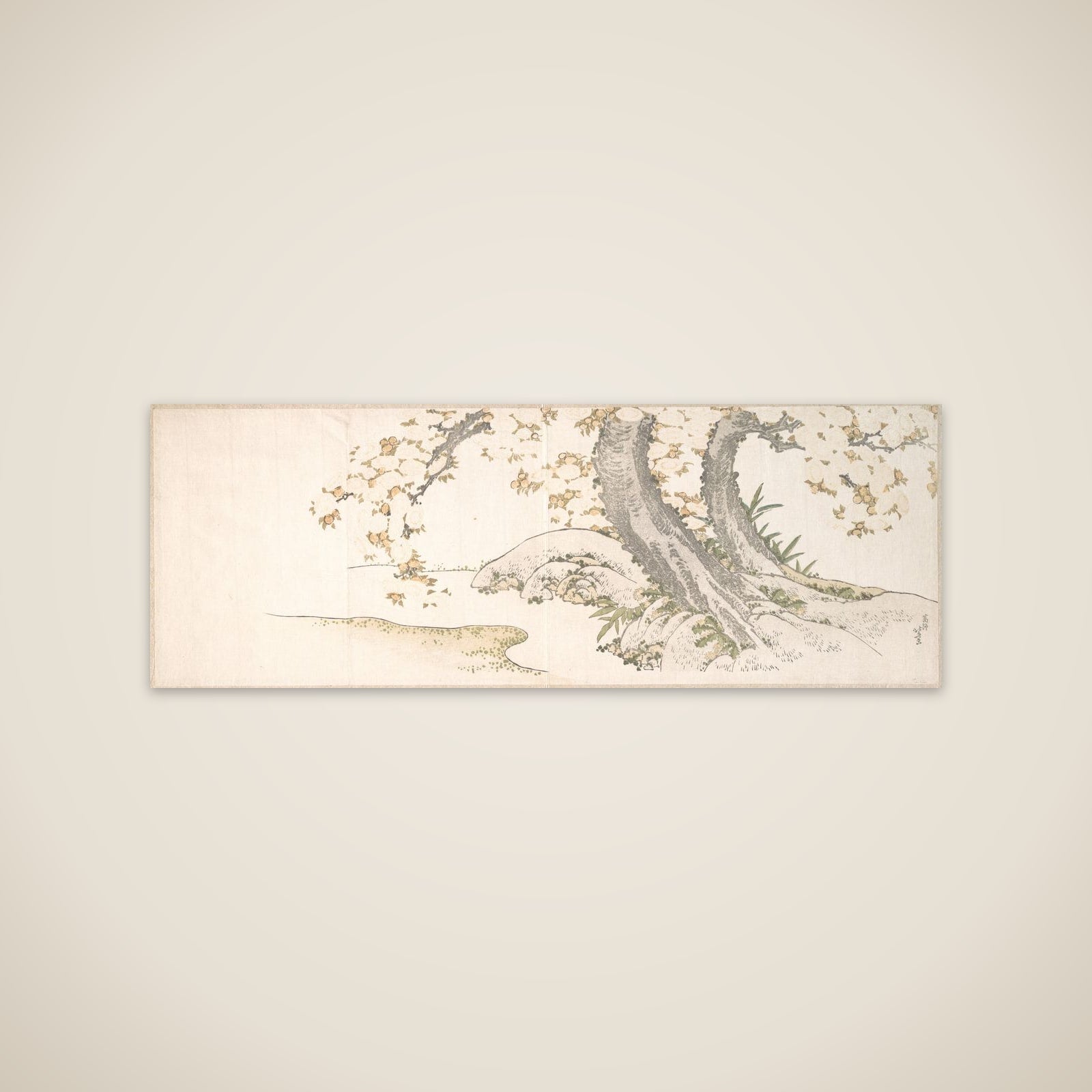 Blossoming Cherry Trees by a Stream unframed print