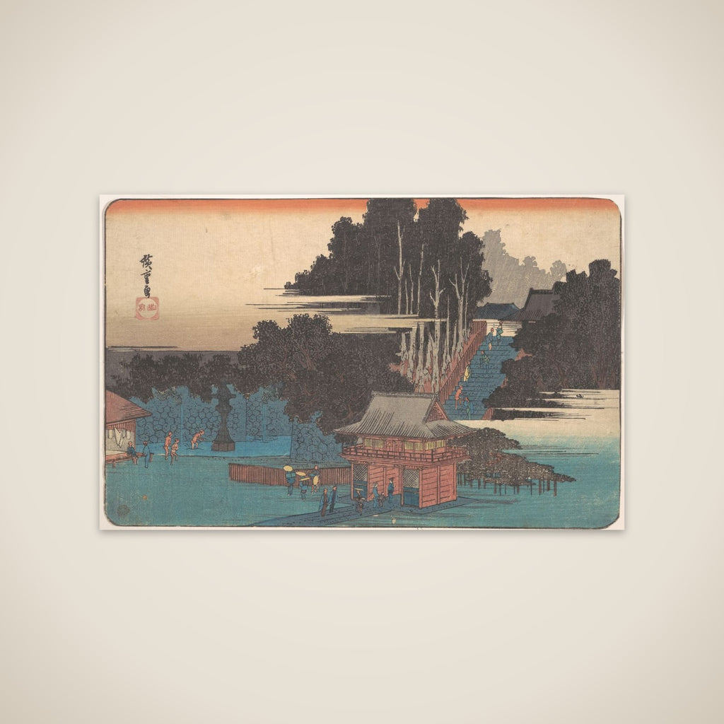 Pilgrims at the Fudo Shrine, Meguro unframed print