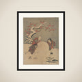 Three Boys Making a Snowman framed