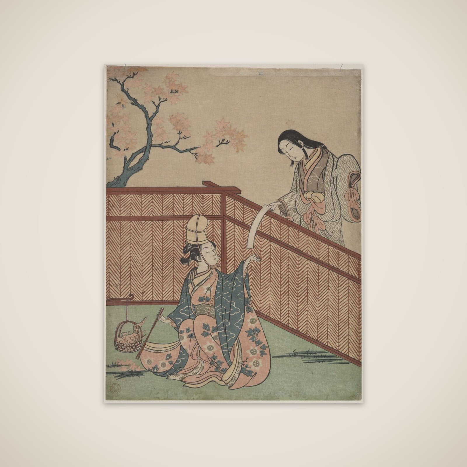 Warming the Sake by Maple Leaf Fire unframed print