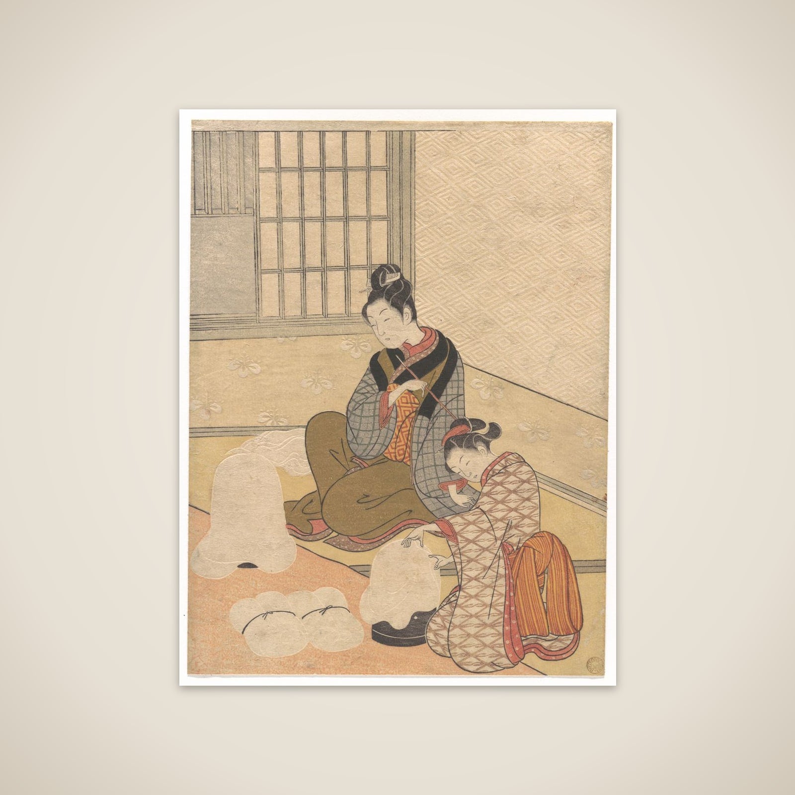 Evening Snow on the Nurioke, from the series Eight Parlor Views unframed print