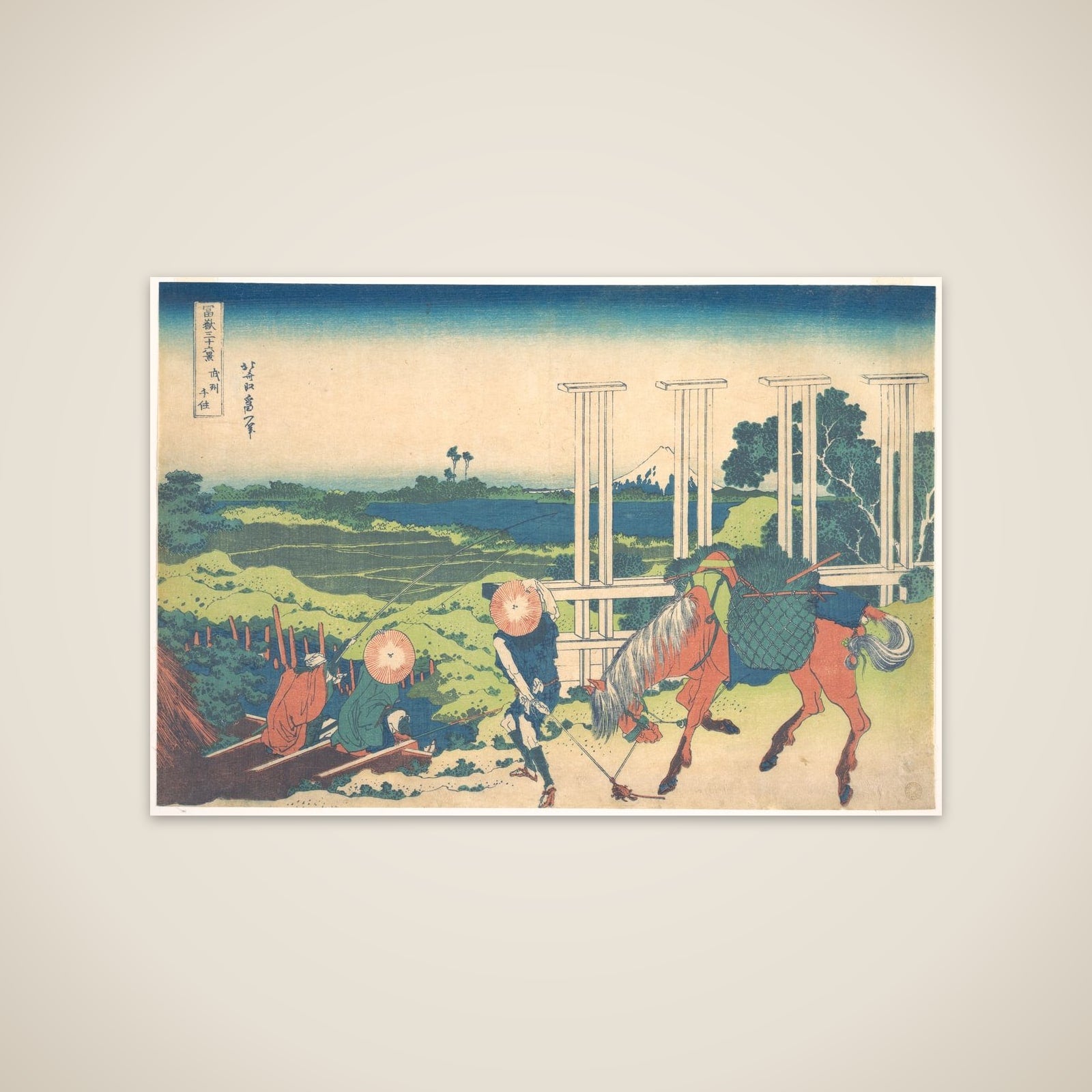 Senju in Musashi Province (Bushū Senju), from the series Thirty-six Views of Mount Fuji (Fugaku sanjūrokkei) unframed print