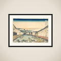 Nihonbashi in Edo (Edo Nihonbashi), from the series Thirty-six Views of Mount Fuji (Fugaku sanjūrokkei) framed