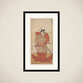 The Actor Ishikawa Danjuro V Performing a Shibaroku Act with a Drawn Sword in His Hand framed