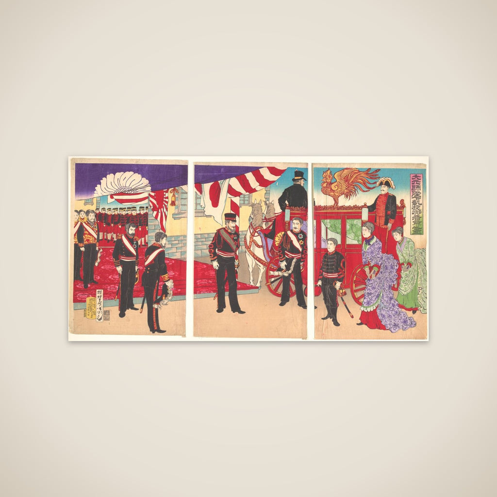 Arrival of the Emperor at Tokyo after the Victory (Russo-Japanese War) unframed print