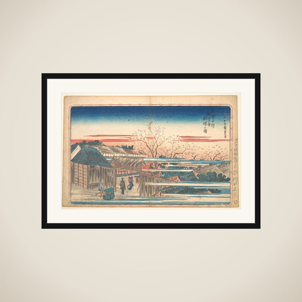 Morning Cherries at Yoshiwara framed