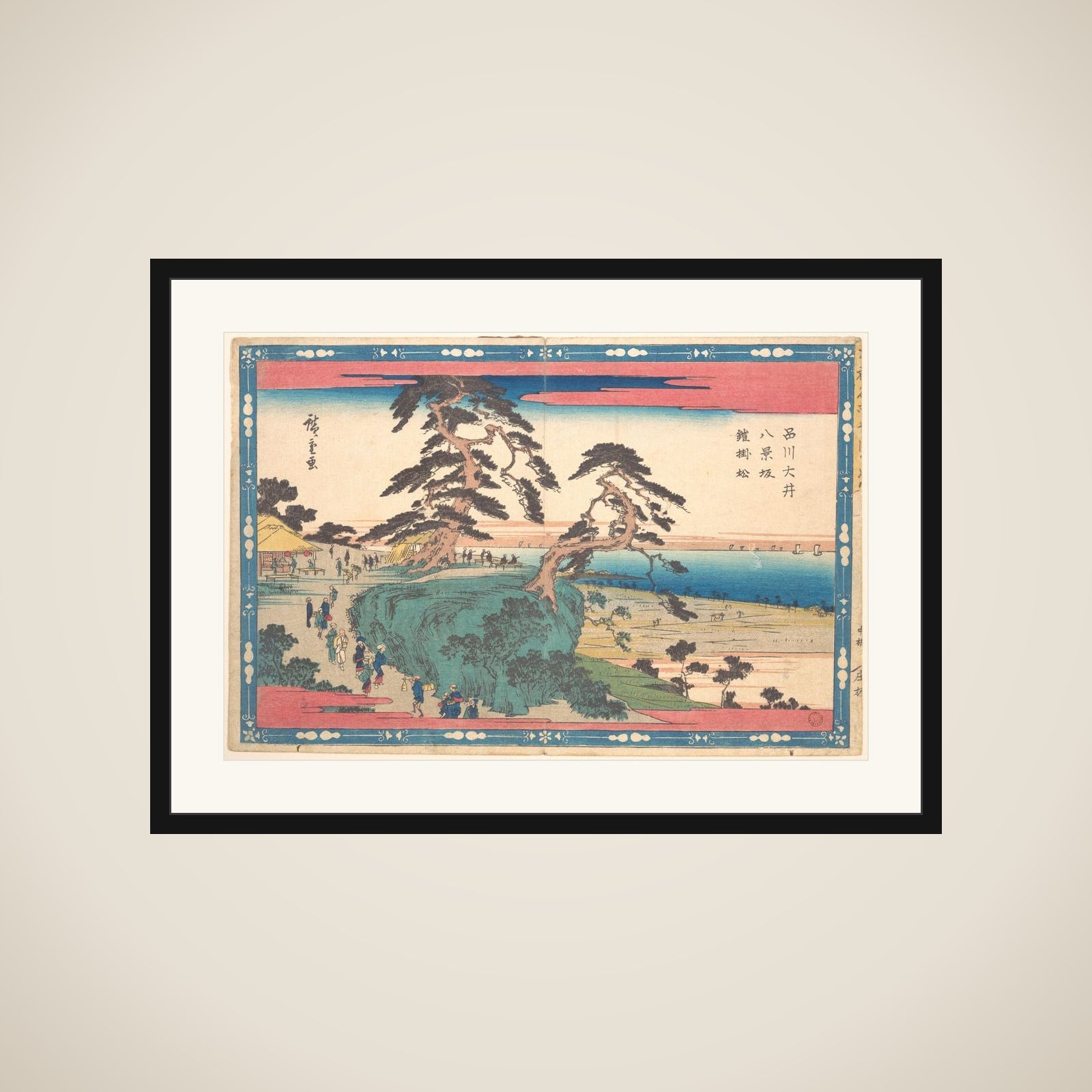 Shinagawa Hakkei Zaka framed