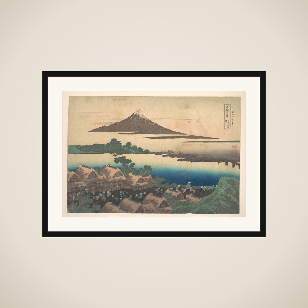 Dawn at Isawa in Kai Province (Kōshū Isawa no akatsuki), from the series Thirty-six Views of Mount Fuji (Fugaku sanjūrokkei) framed
