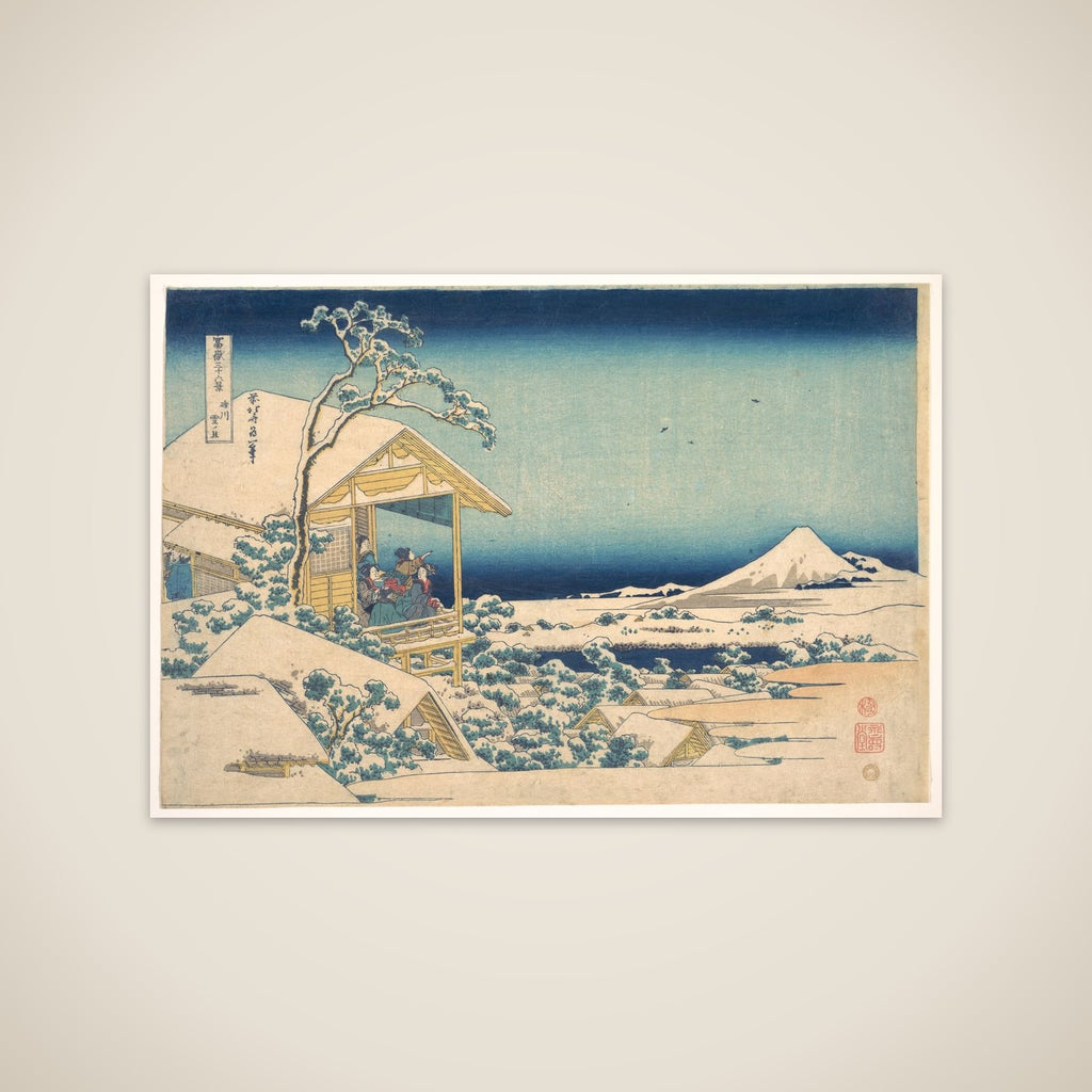 Morning after the Snow at Koishikawa in Edo (Koishikawa yuki no ashita),  from the series Thirty-six Views of Mount Fuji (Fugaku sanjūrokkei) unframed print
