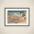 Fuji from the Katakura Tea Fields in Suruga (Sunshū Katakura chaen no Fuji), from the series Thirty-six Views of Mount Fuji (Fugaku sanjūrokkei) framed