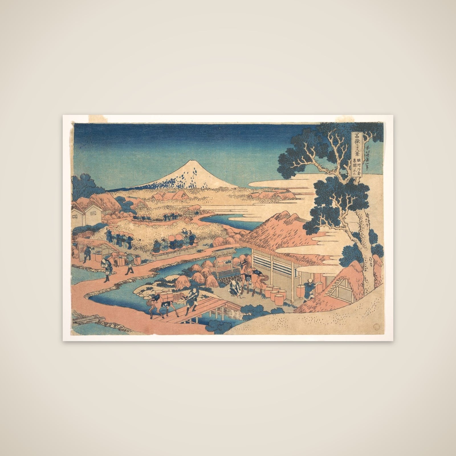 Fuji from the Katakura Tea Fields in Suruga (Sunshū Katakura chaen no Fuji), from the series Thirty-six Views of Mount Fuji (Fugaku sanjūrokkei) unframed print