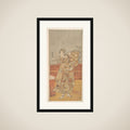 The Actor Sawamura Sojuro III Holding up a Piece of Brocade framed