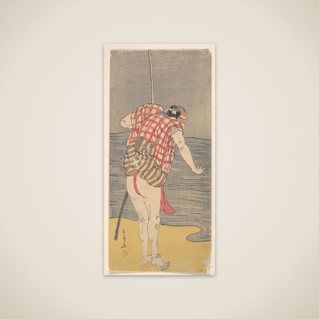 The Actor Otani Hiroemon III as Man Ready to Wade into the Sea with a Drawn Sword unframed print