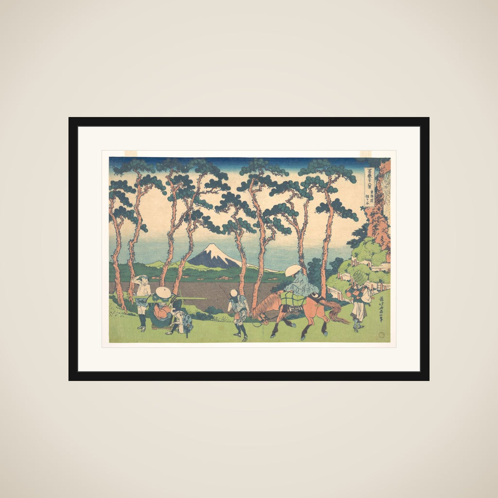 Hodogaya on the Tōkaidō (Tōkaidō Hodogaya), from the series Thirty-six Views of Mount Fuji (Fugaku sanjūrokkei) framed