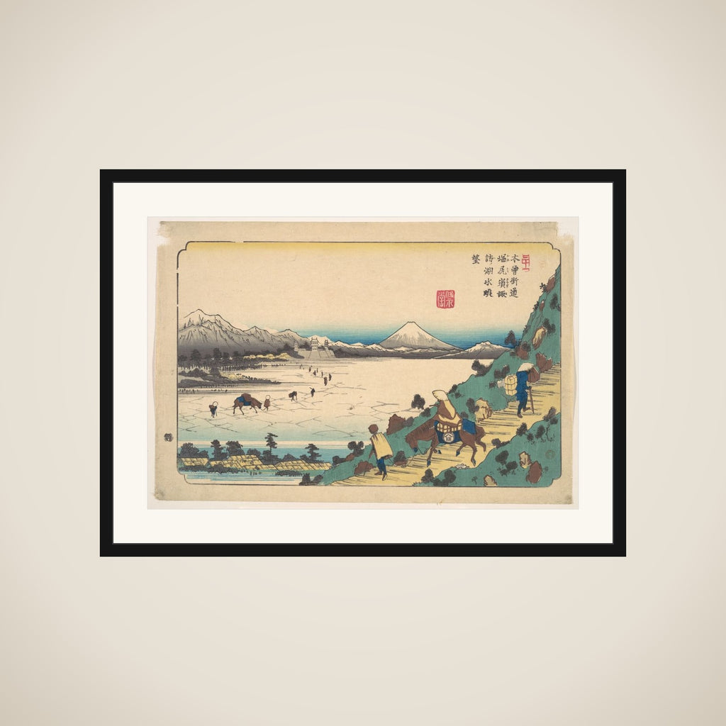 Lake Suwa from Shiojiri Pass framed