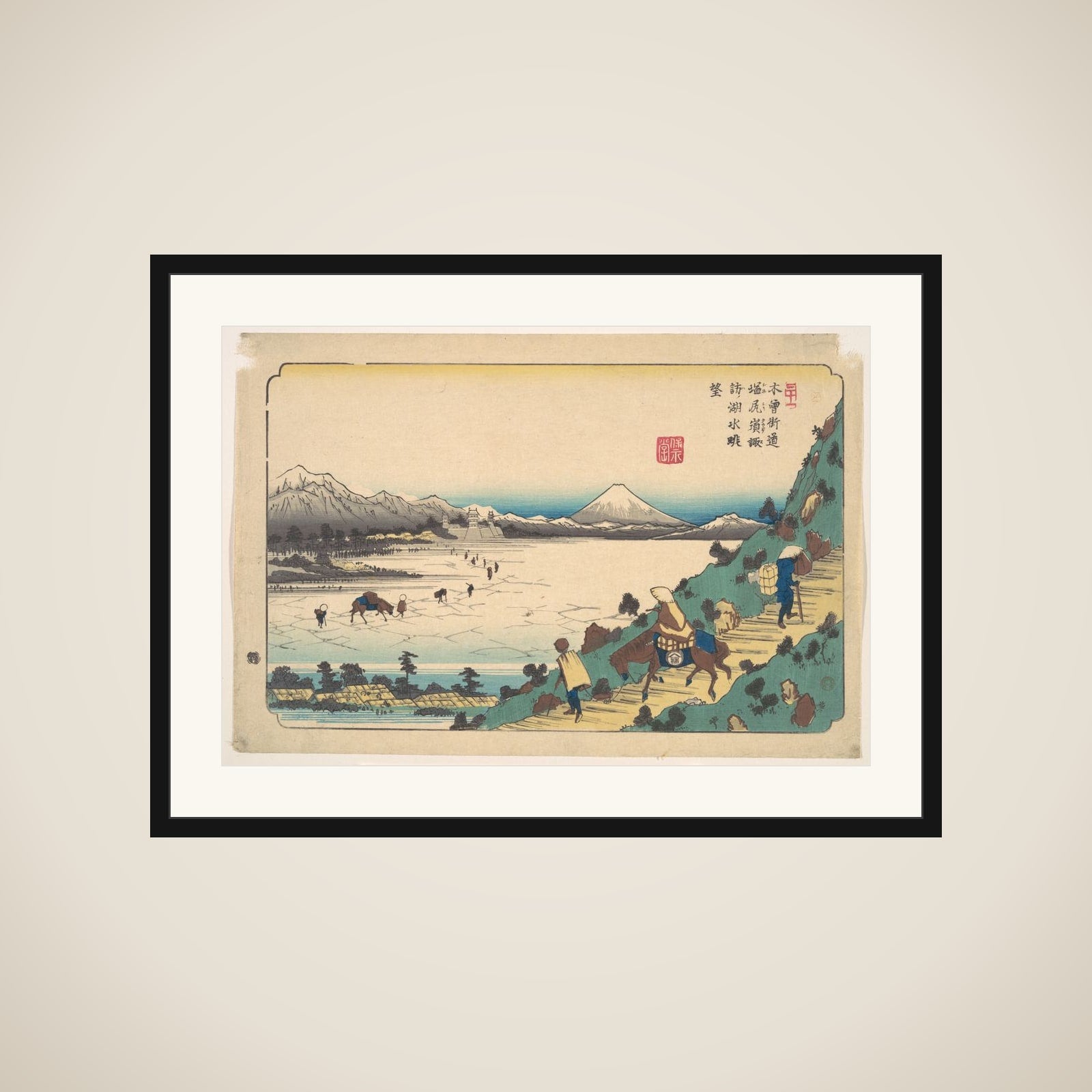 Lake Suwa from Shiojiri Pass framed
